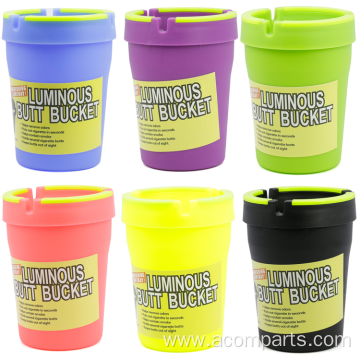 Car Ashtray Luminous Butt Bucket Creative Portable